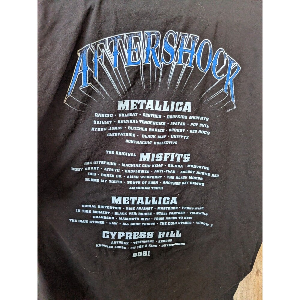 2021 Aftershock Festival T Shirt Sacramento Metallica Cypress Hill Misfits XXL
